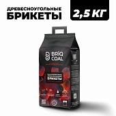 BRIQCOAL 2.5 кг — древесноугольные брикеты для гриля